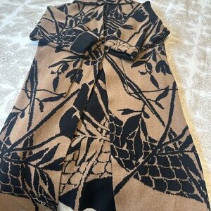 NUDE Black and Tan Patterned Sweater